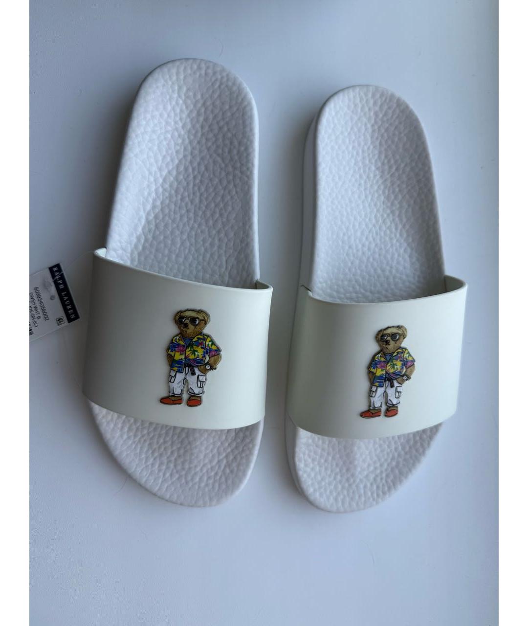 POLO RALPH LAUREN Белые резиновые шлепанцы, фото 2
