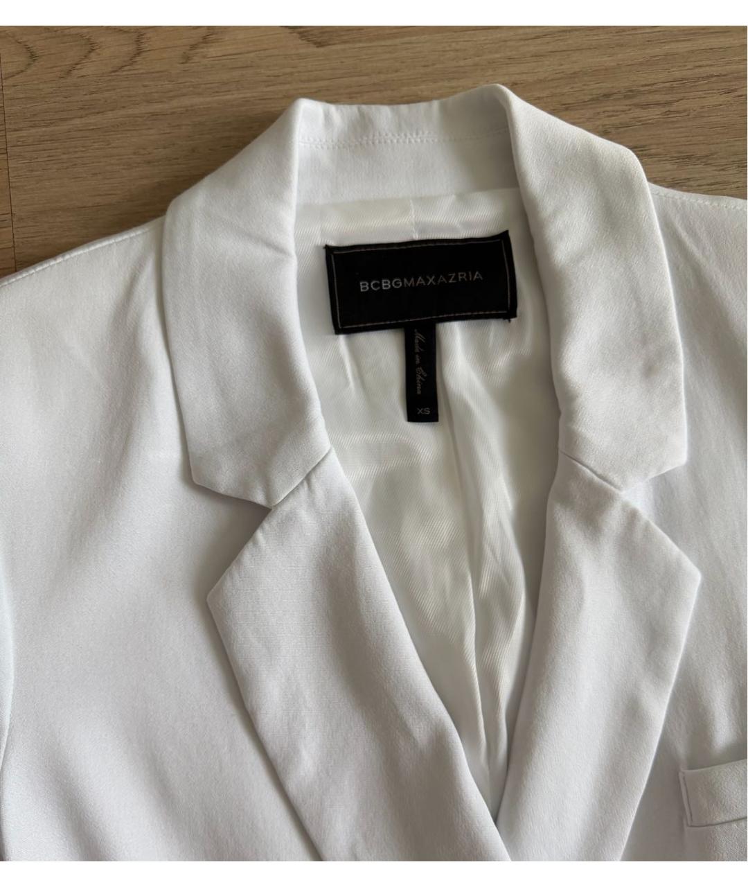 BCBG MAXAZRIA Белый хлопковый жакет/пиджак, фото 3