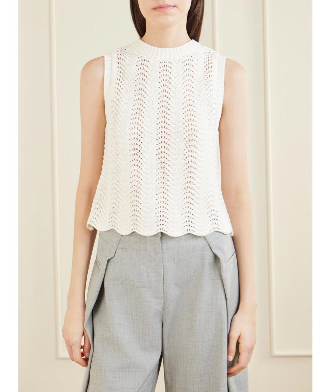 LOULOU DE SAISON Белая хлопковая блузы, фото 3