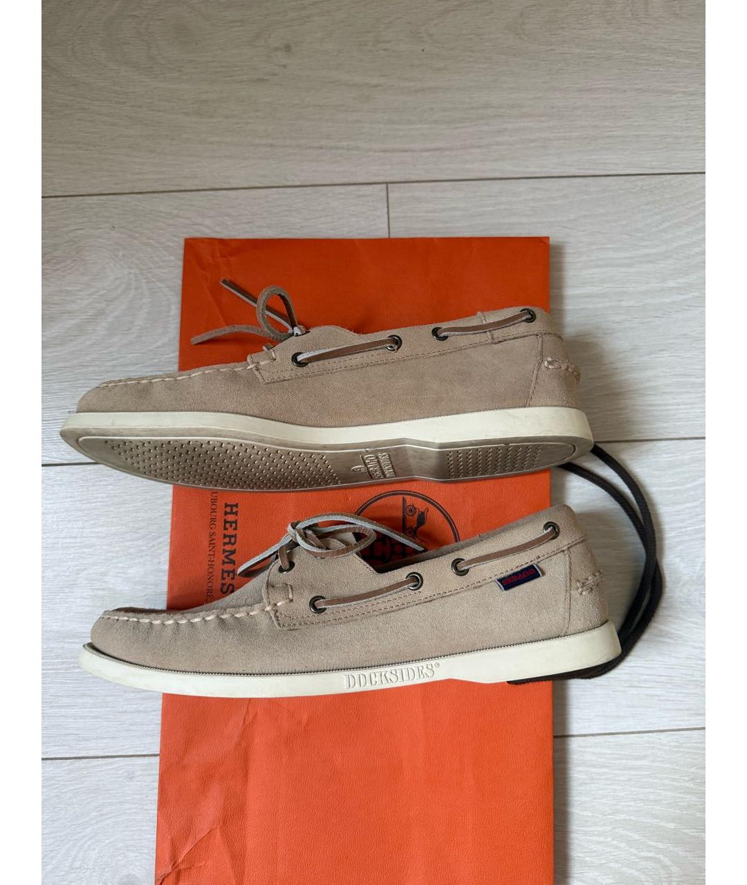 SEBAGO Бежевые замшевые мокасины, фото 7