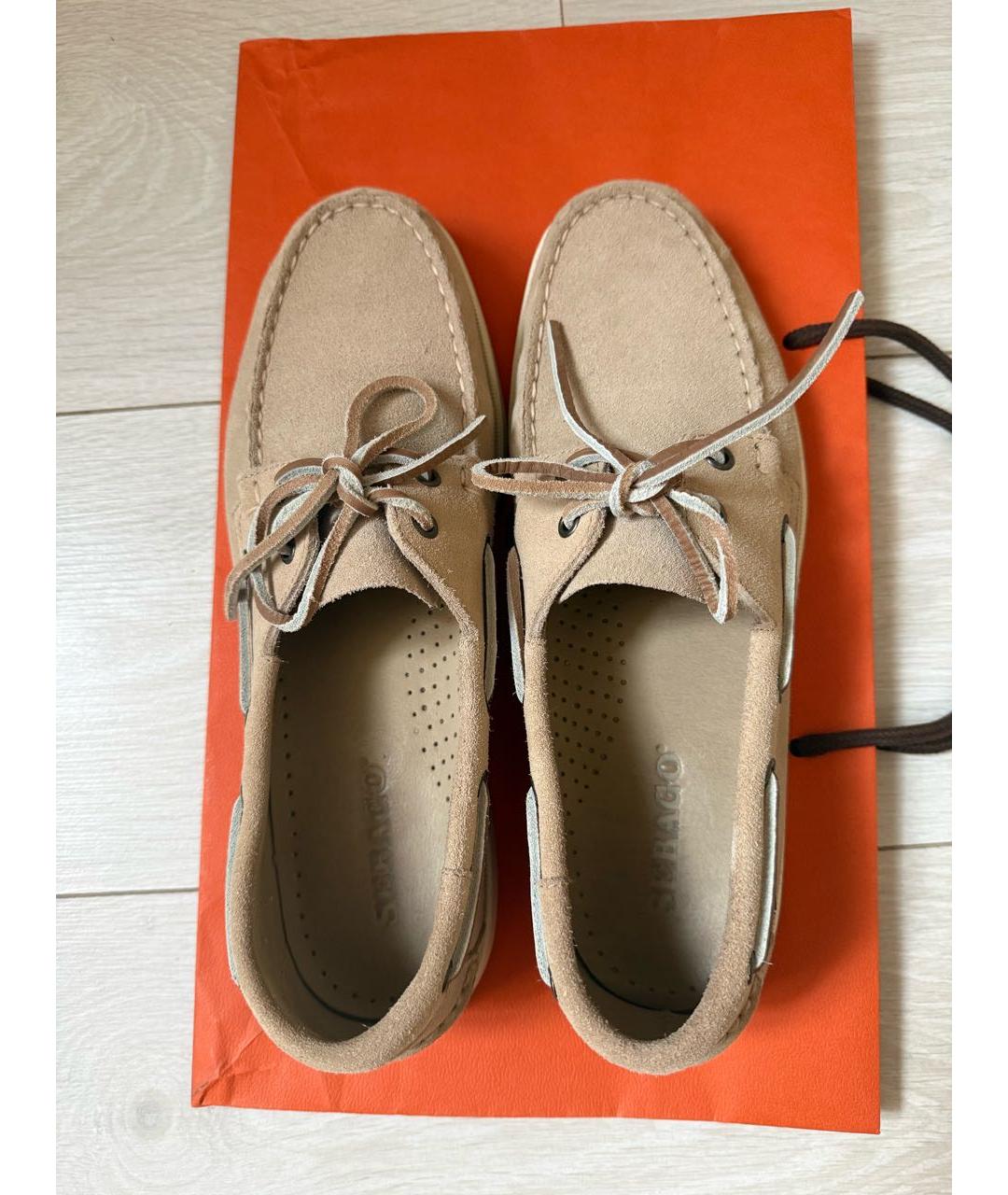 SEBAGO Бежевые замшевые мокасины, фото 2