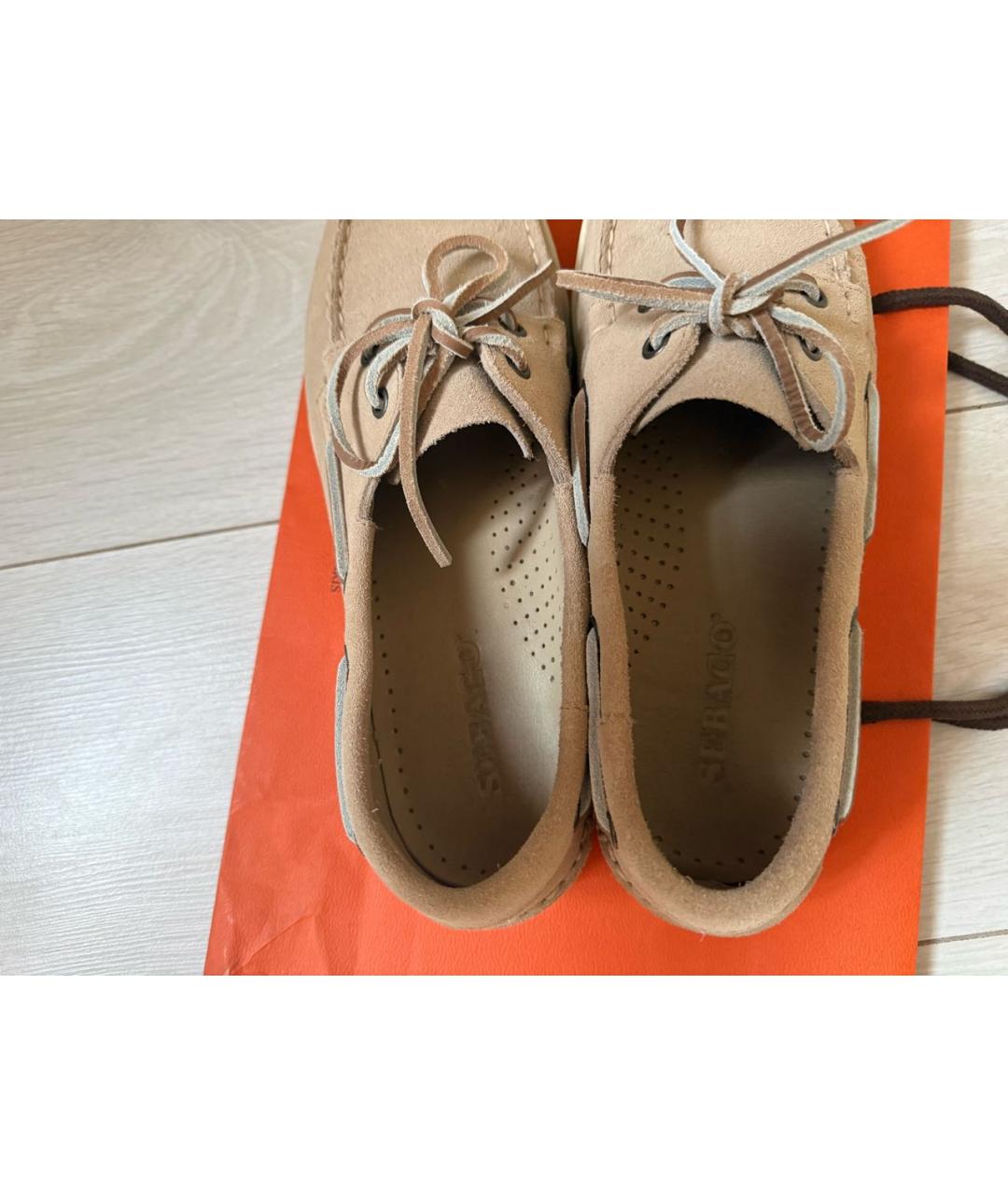 SEBAGO Бежевые замшевые мокасины, фото 5