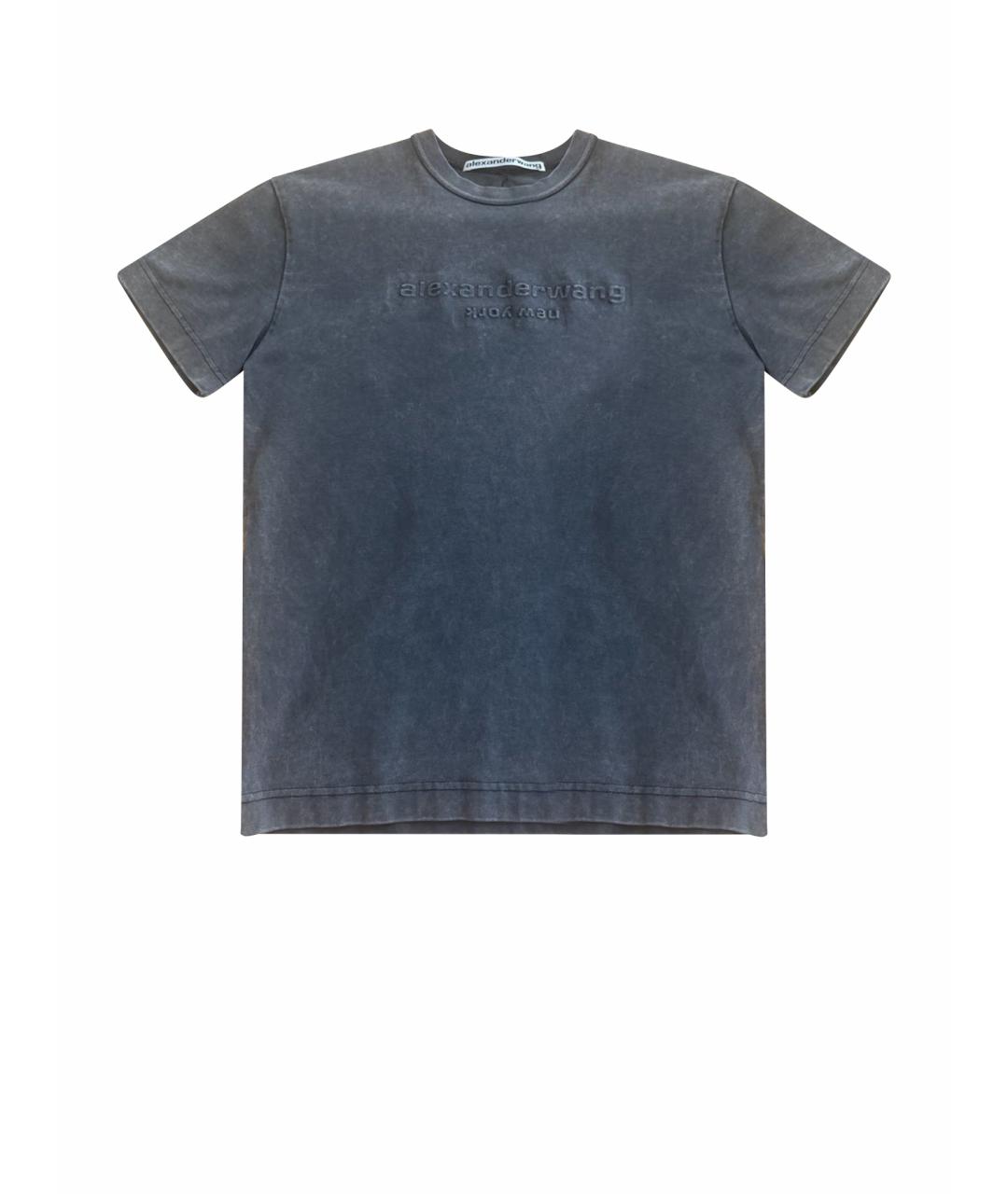 ALEXANDER WANG Антрацитовая хлопковая футболка, фото 1