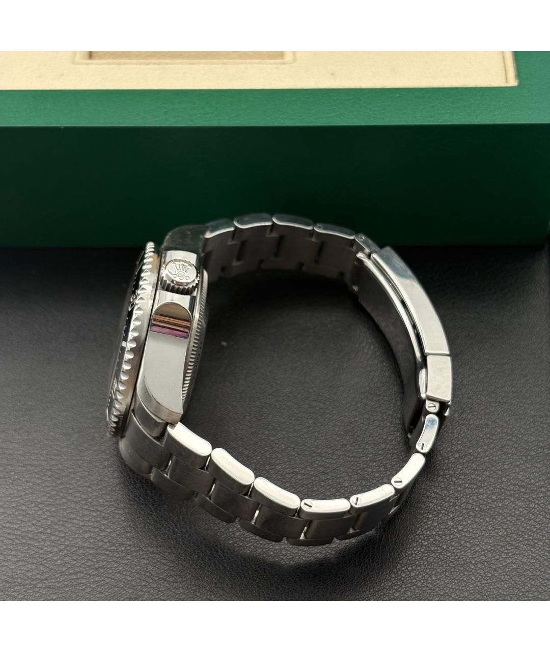 ROLEX Черные металлические часы, фото 4