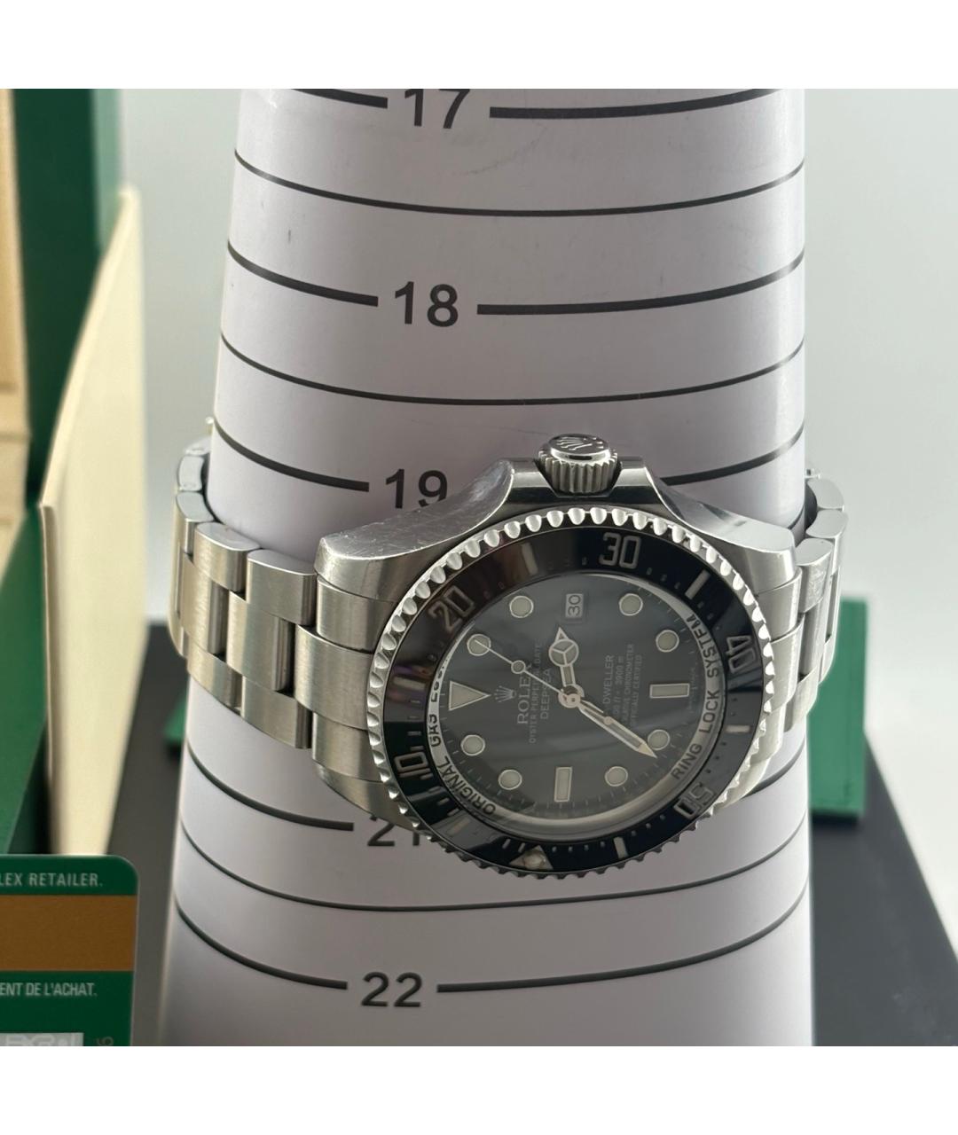 ROLEX Черные металлические часы, фото 8