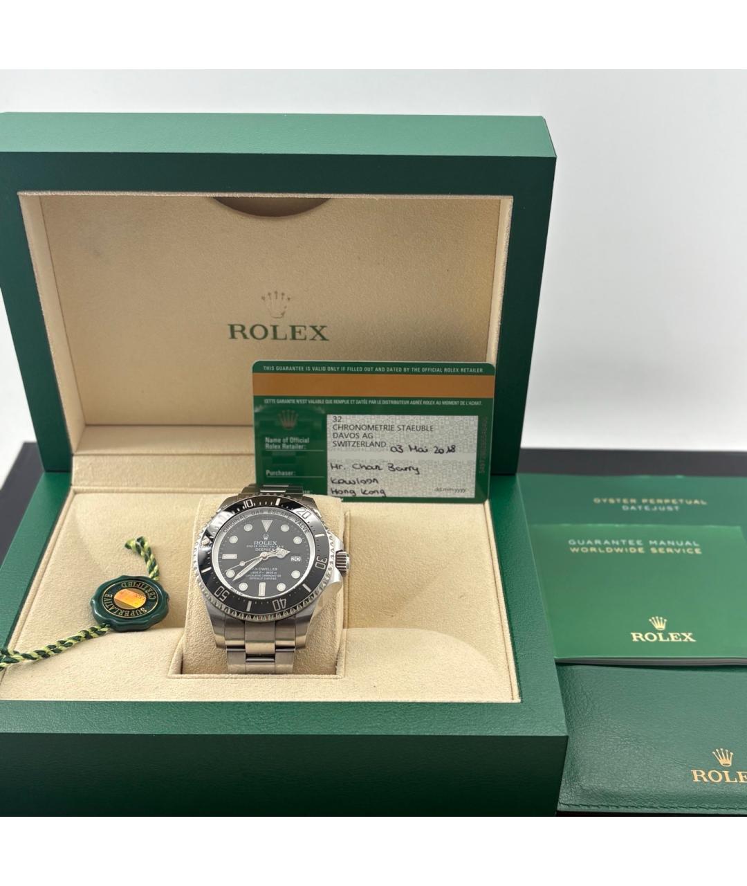 ROLEX Черные металлические часы, фото 2