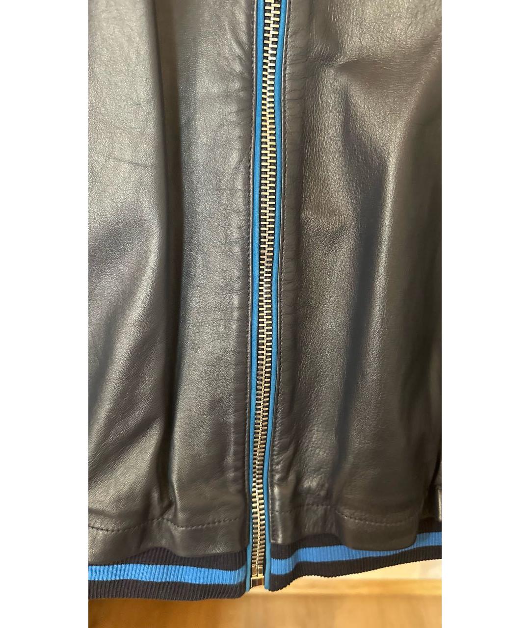 BILLIONAIRE Синяя кожаная куртка, фото 4