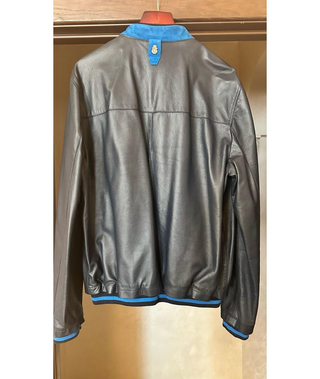 BILLIONAIRE Синяя кожаная куртка, фото 2