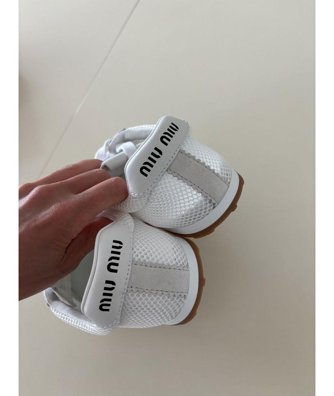 MIU MIU Белые текстильные кеды, фото 8