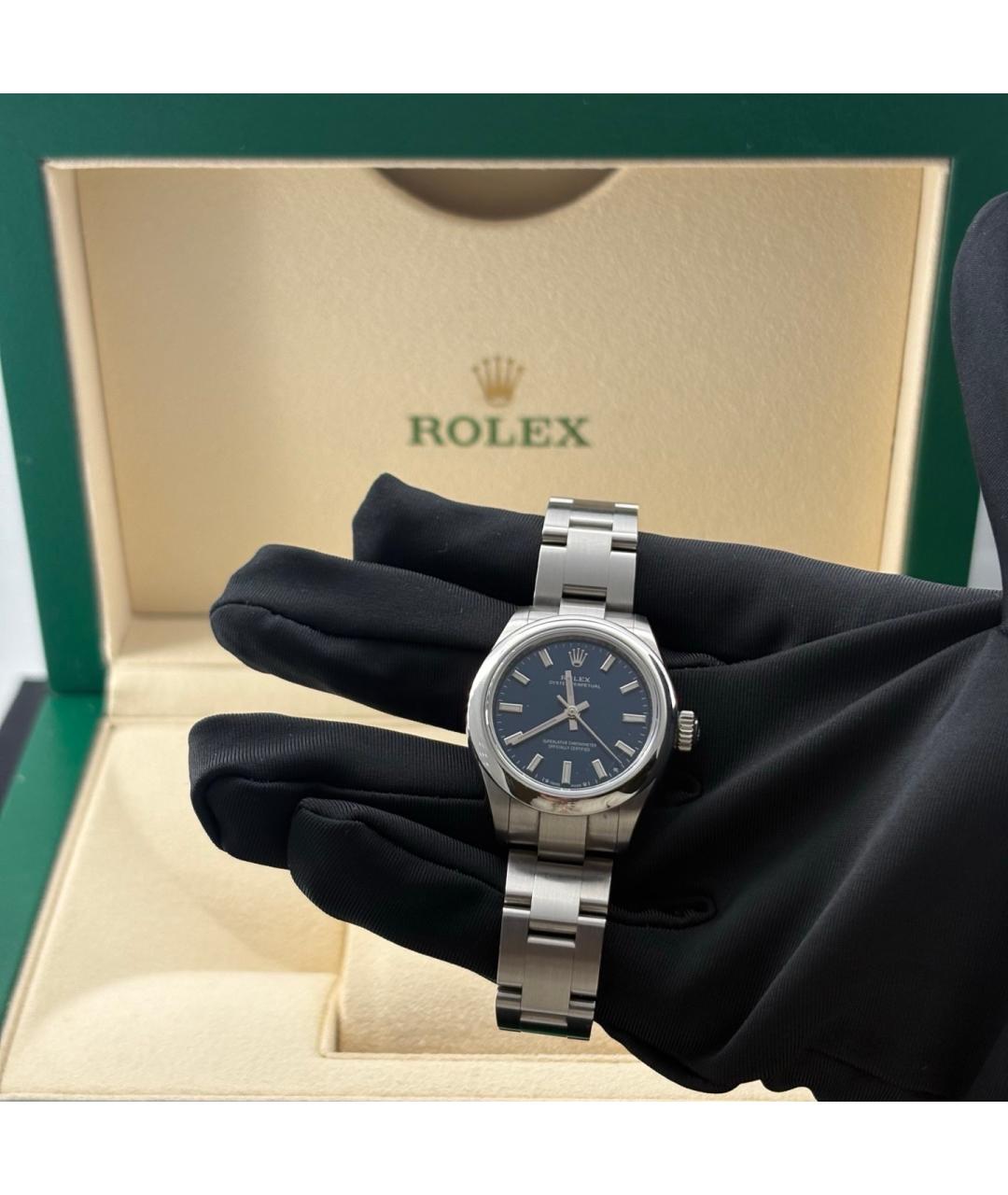 ROLEX Черные металлические часы, фото 7