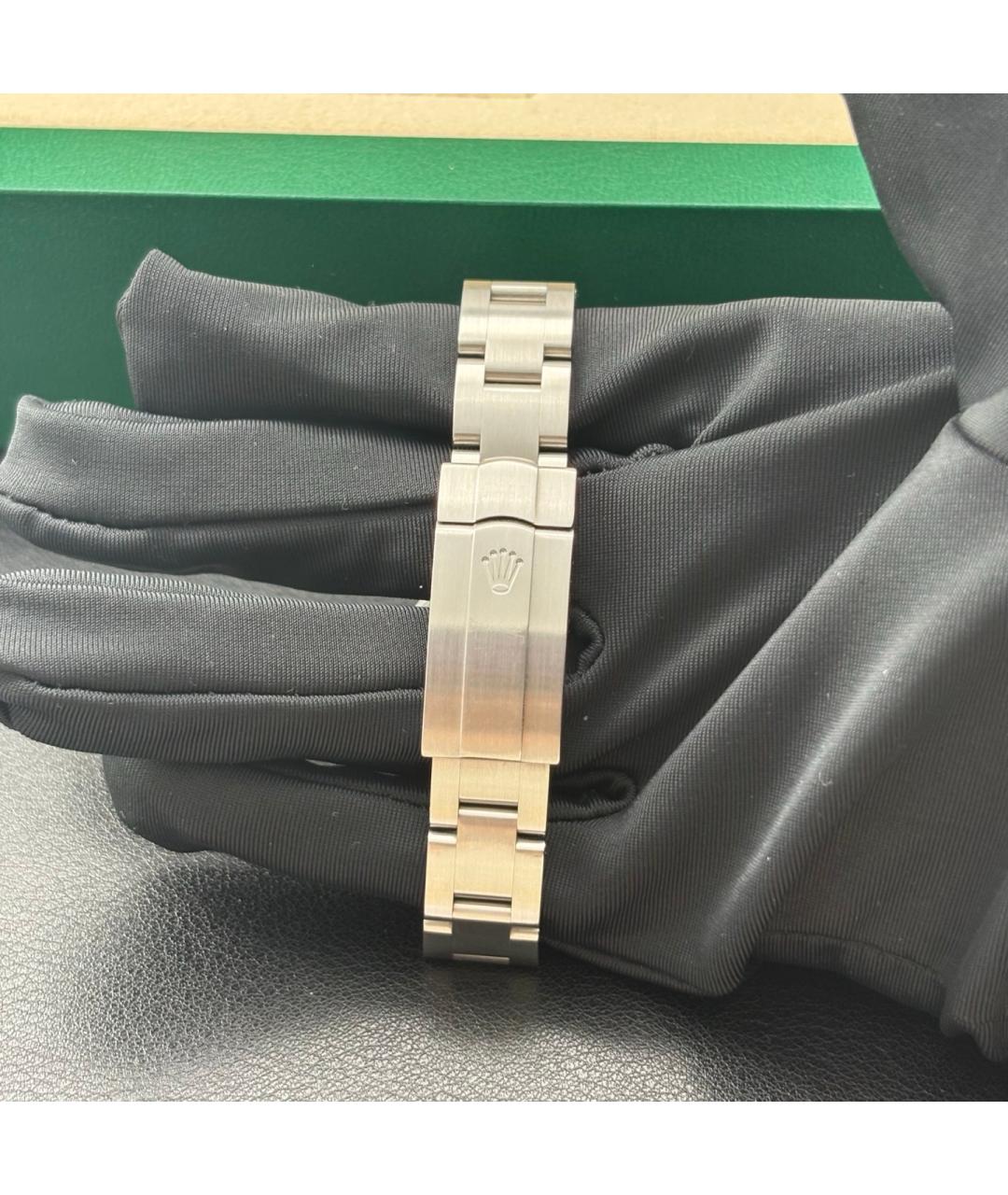 ROLEX Черные металлические часы, фото 6