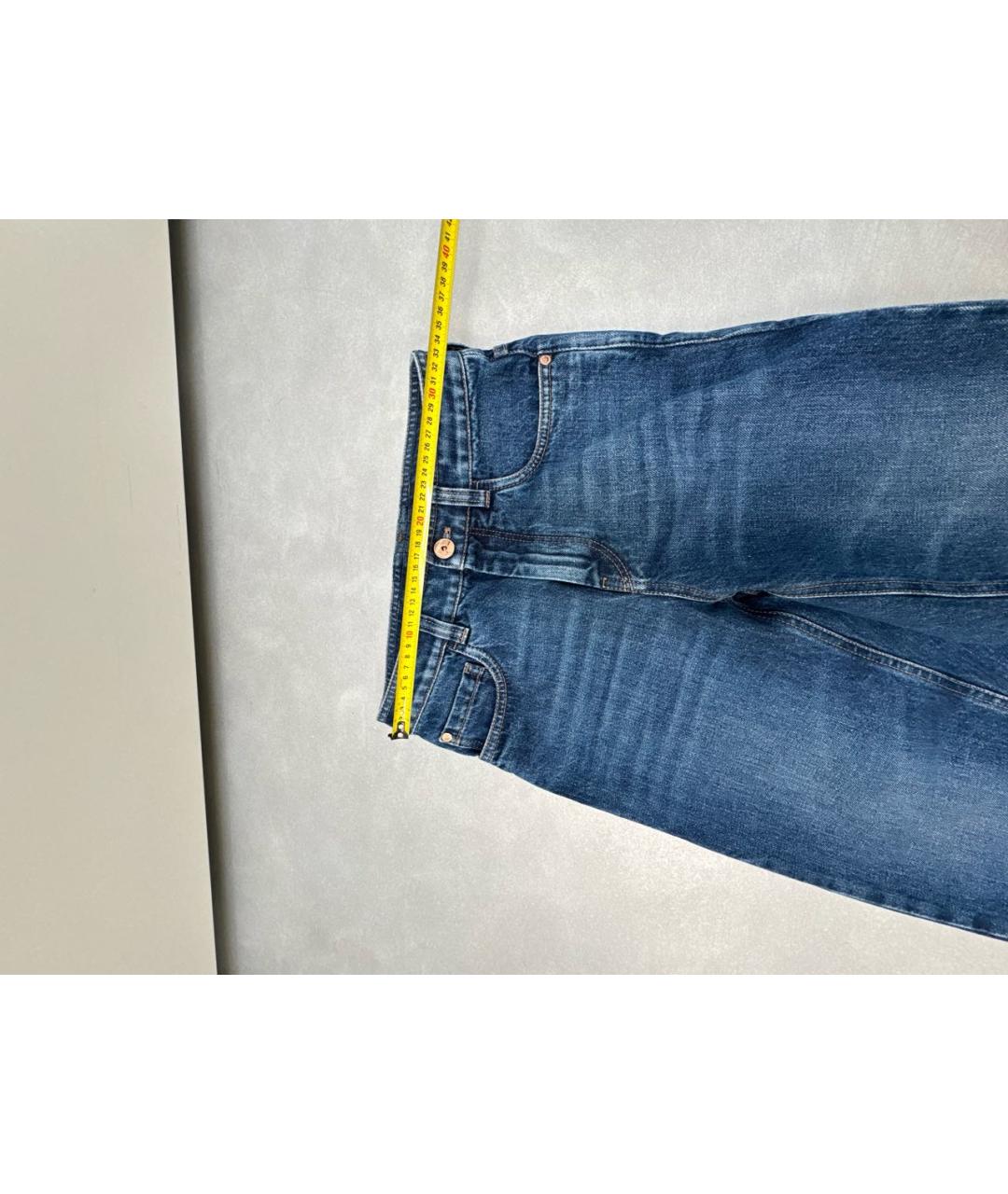 BRUNELLO CUCINELLI Темно-синие хлопковые прямые джинсы, фото 4