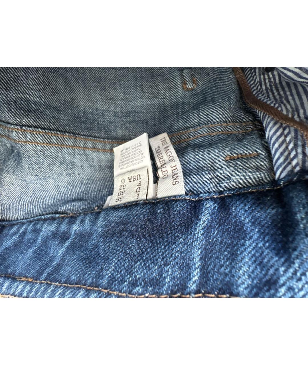 BRUNELLO CUCINELLI Темно-синие хлопковые прямые джинсы, фото 3