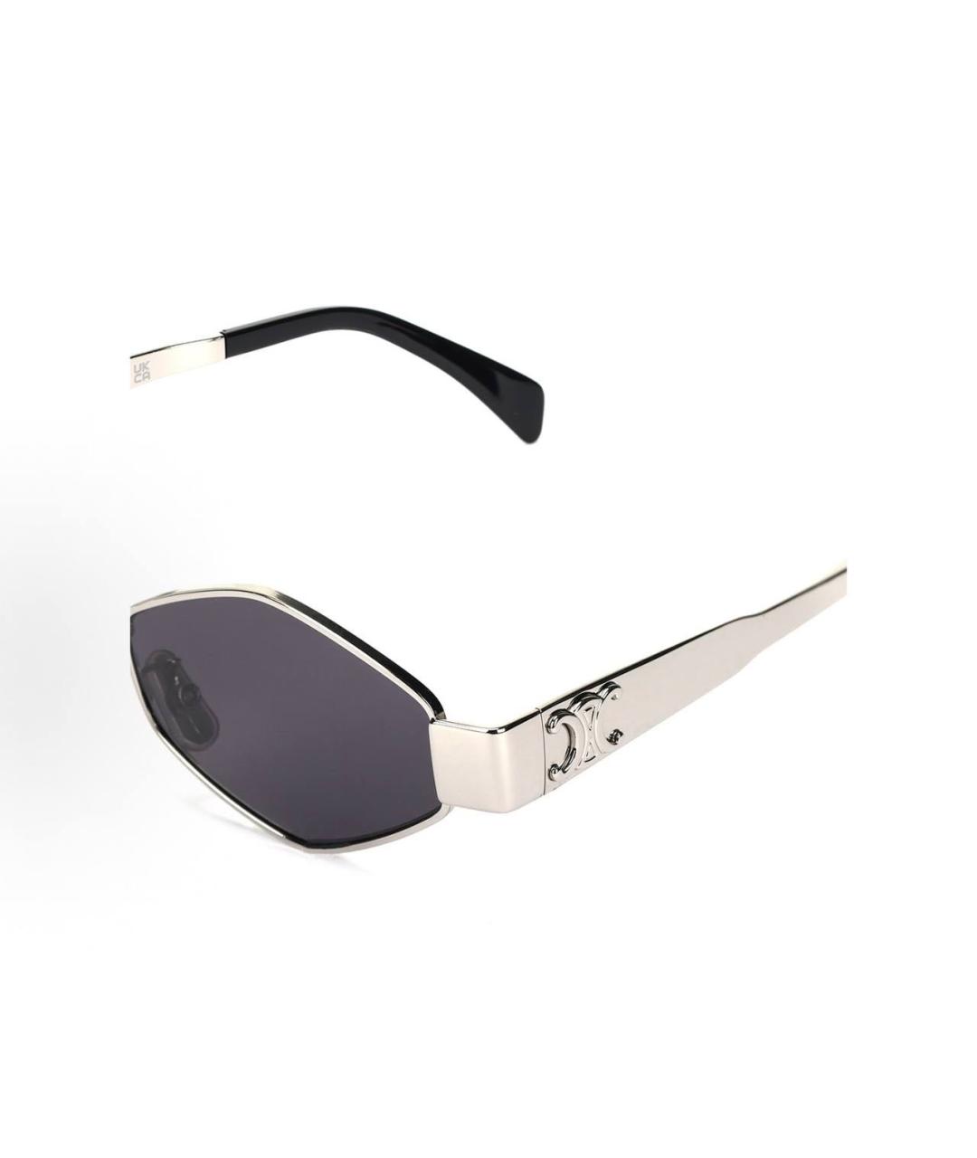 CELINE Серебряные металлические солнцезащитные очки, фото 4