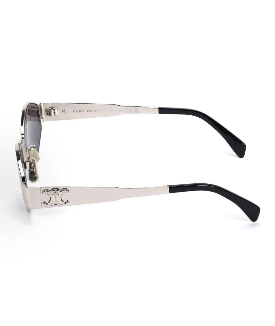 CELINE Серебряные металлические солнцезащитные очки, фото 2