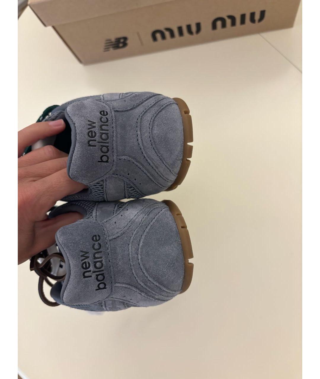 MIU MIU Голубые замшевые кеды, фото 8