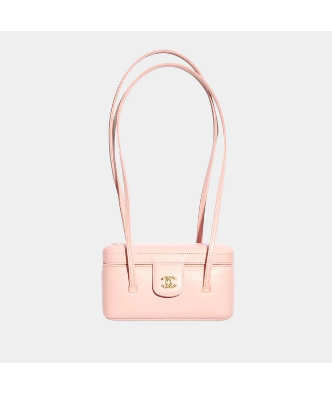 CHANEL Розовая кожаная сумка с короткими ручками, фото 6