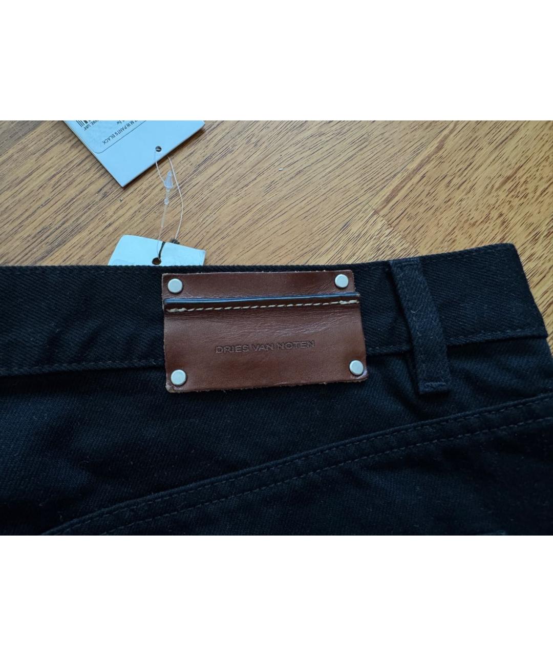 DRIES VAN NOTEN Черные хлопковые прямые джинсы, фото 6