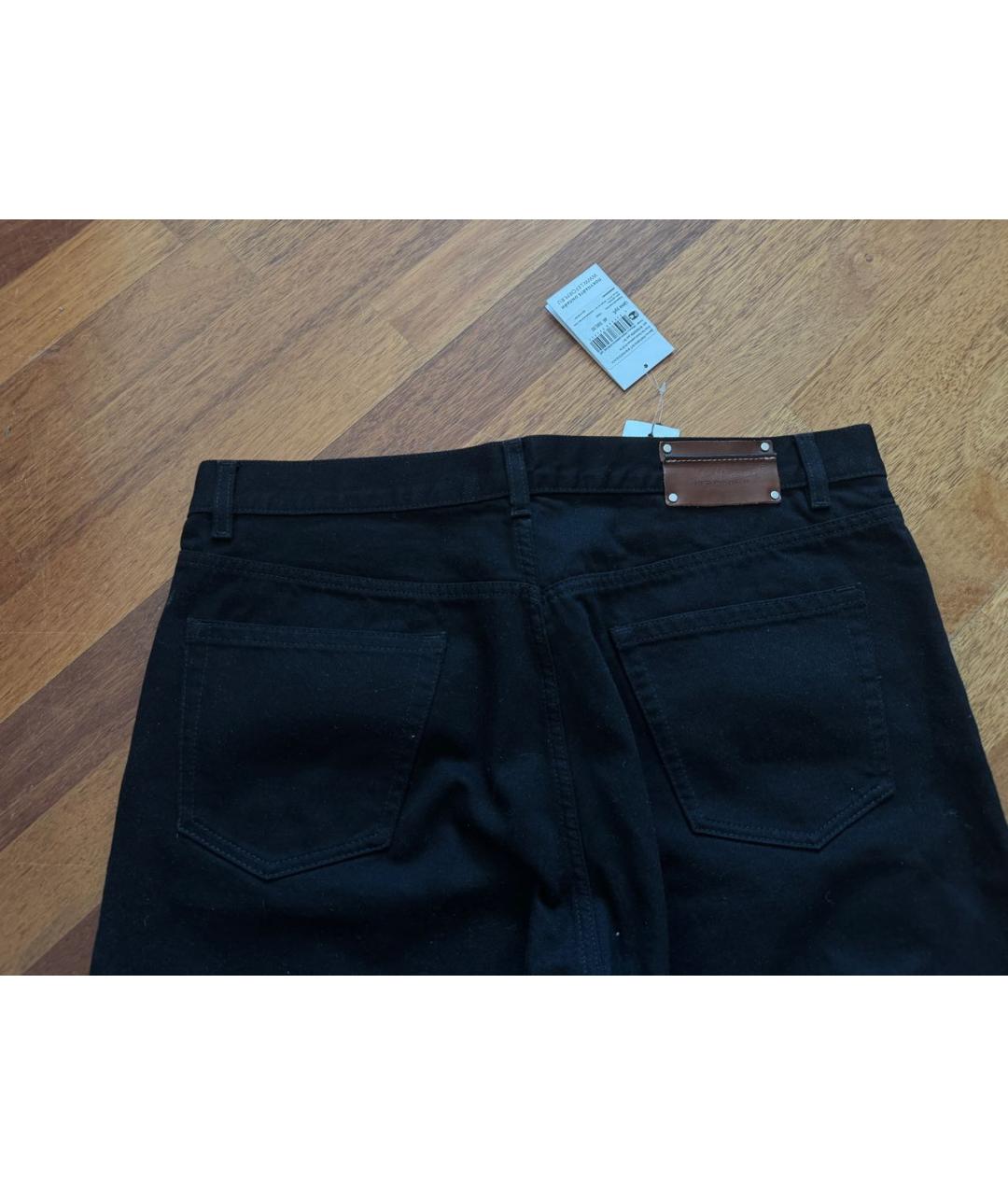 DRIES VAN NOTEN Черные хлопковые прямые джинсы, фото 4