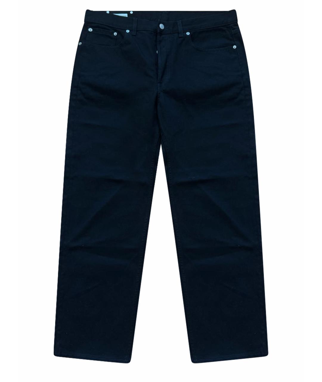 DRIES VAN NOTEN Черные хлопковые прямые джинсы, фото 1