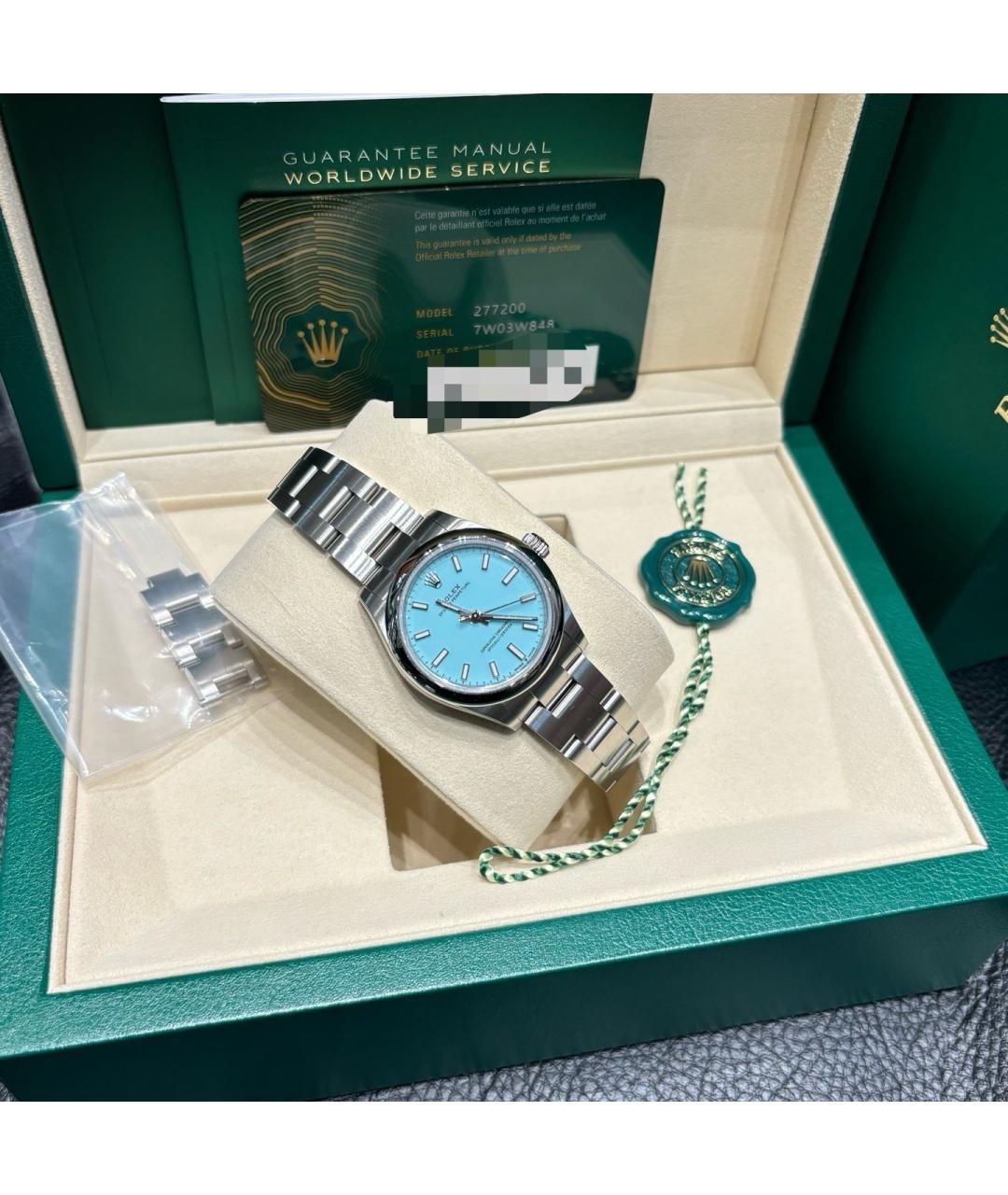 ROLEX Синие металлические часы, фото 4