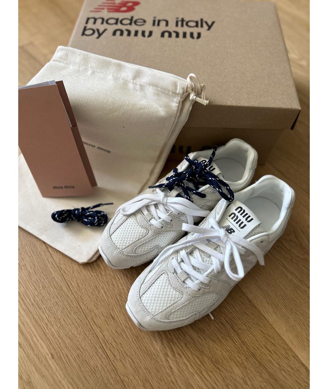 MIU MIU Белые замшевые кеды, фото 2