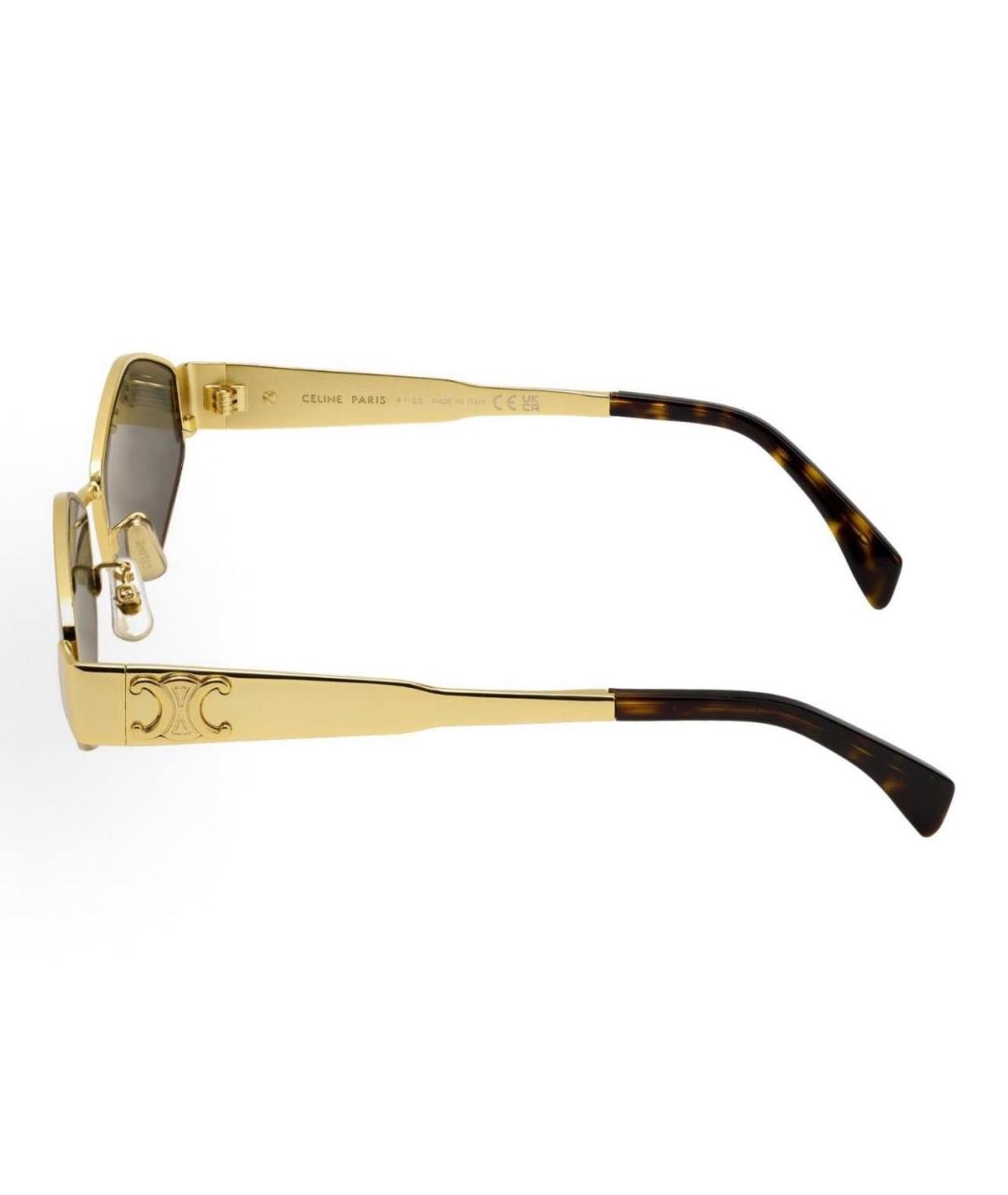 CELINE Золотые металлические солнцезащитные очки, фото 2
