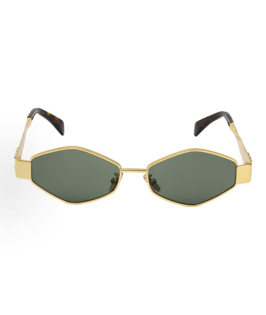 CELINE Золотые металлические солнцезащитные очки, фото 3