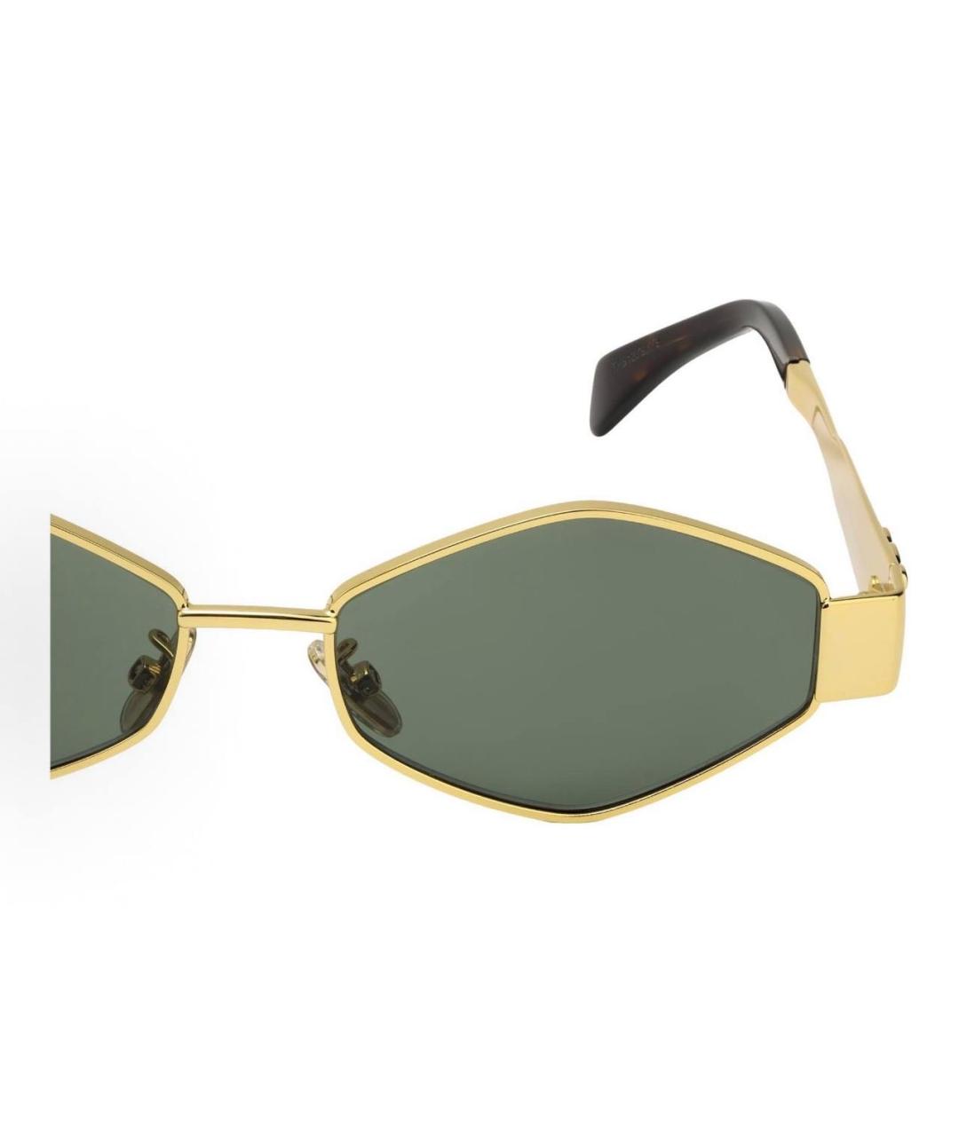 CELINE Золотые металлические солнцезащитные очки, фото 4