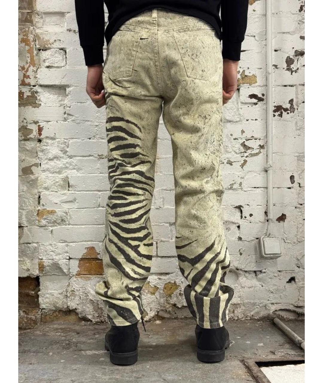 ROBERTO CAVALLI Мульти хлопко-эластановые прямые джинсы, фото 4