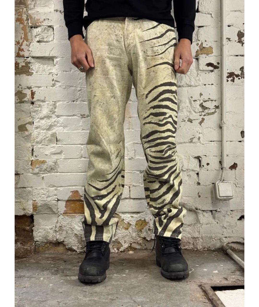 ROBERTO CAVALLI Мульти хлопко-эластановые прямые джинсы, фото 3