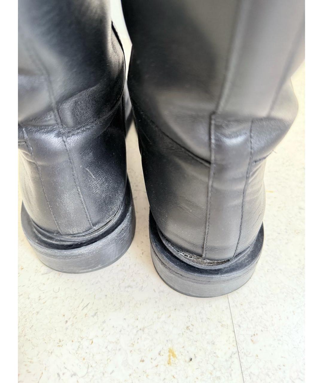 JIL SANDER Черные кожаные сапоги, фото 4