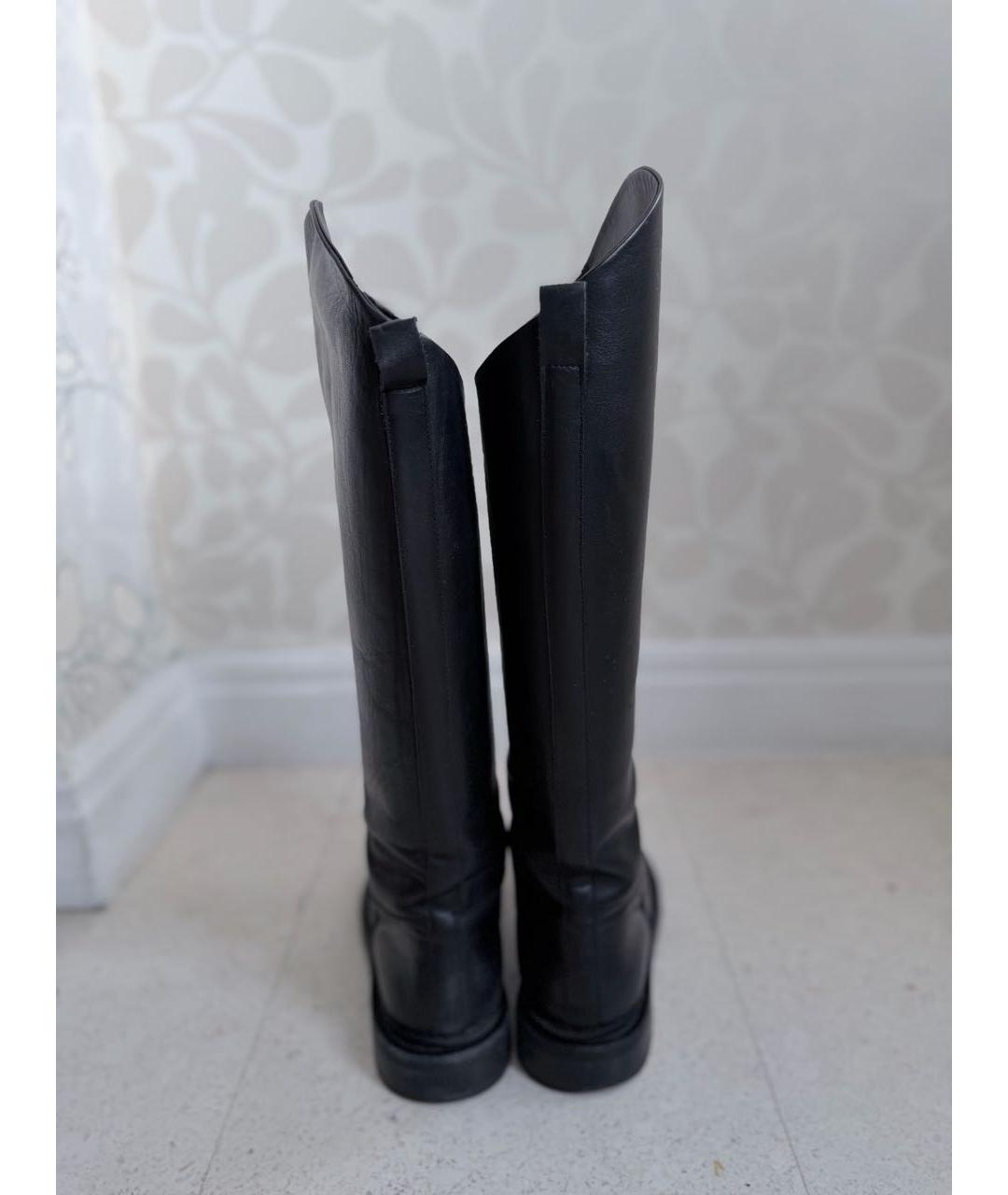 JIL SANDER Черные кожаные сапоги, фото 7