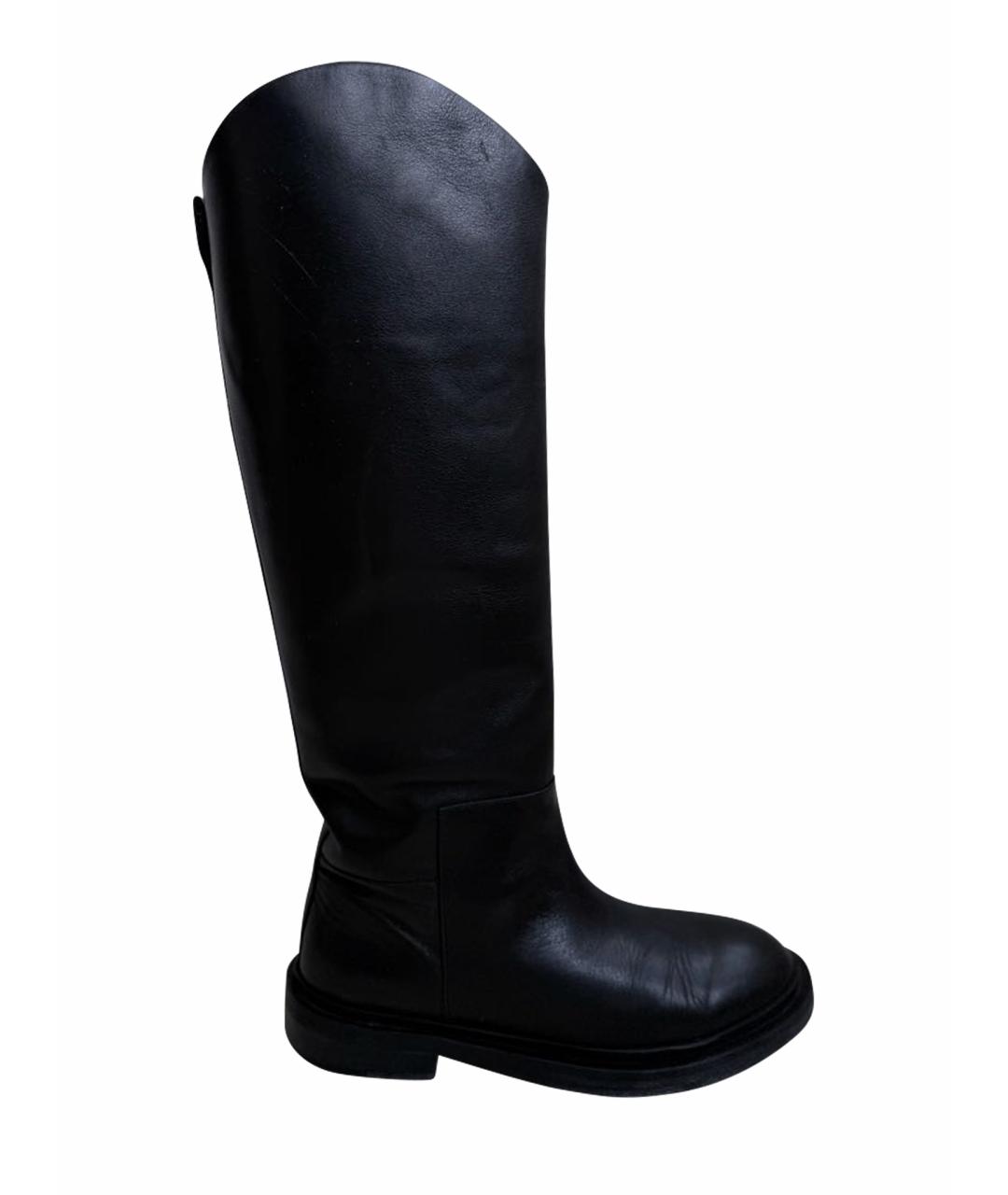 JIL SANDER Черные кожаные сапоги, фото 9