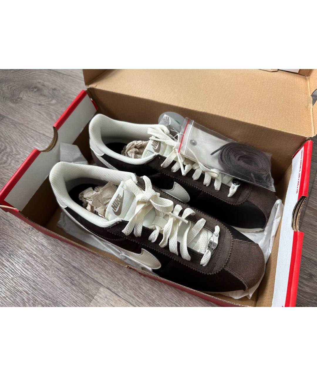 NIKE Коричневые замшевые низкие кроссовки / кеды, фото 4