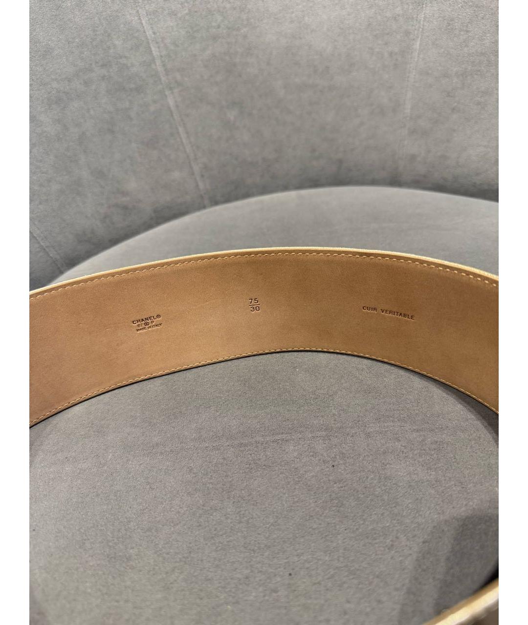 CHANEL Золотой кожаный ремень, фото 3