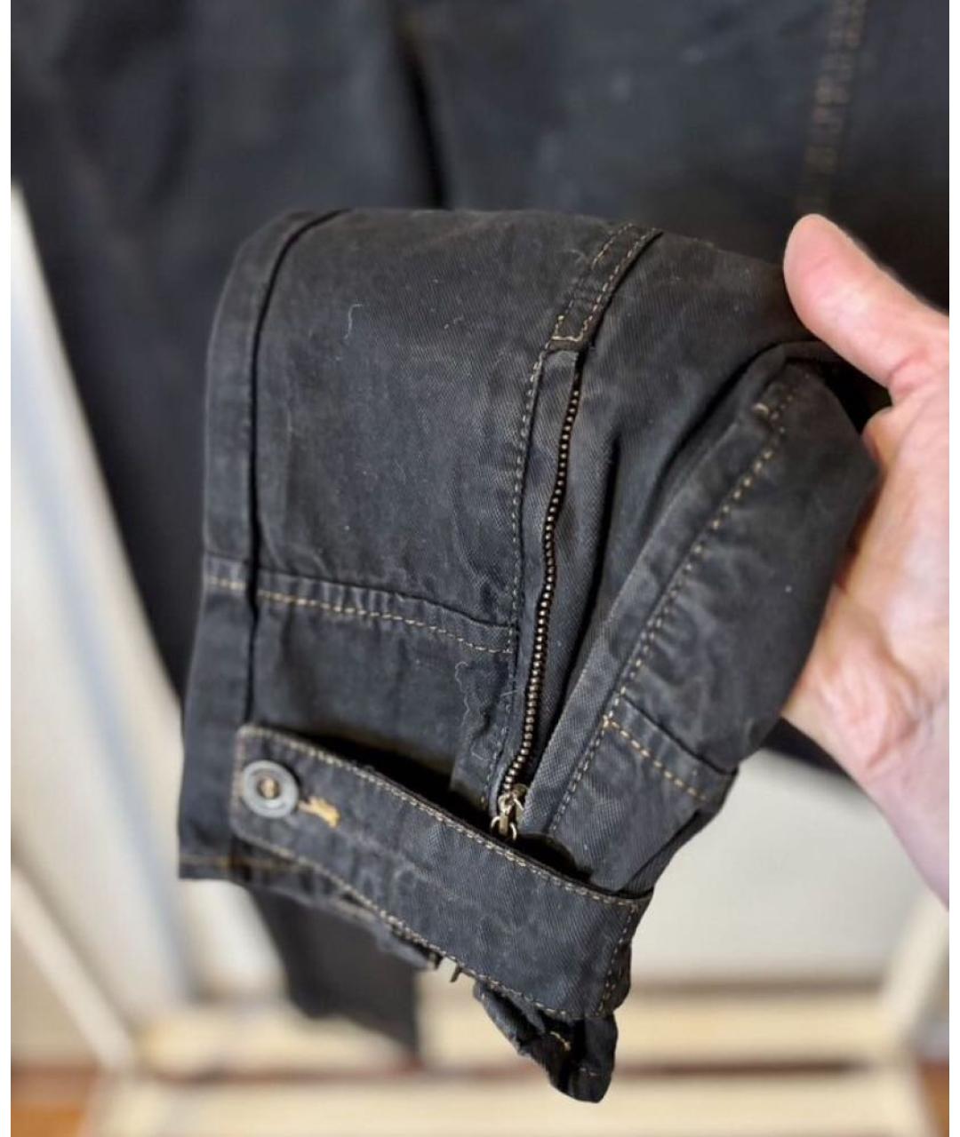 JUST CAVALLI Черные хлопковые повседневные брюки, фото 3