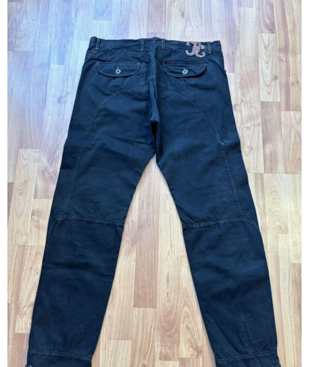 JUST CAVALLI Черные хлопковые повседневные брюки, фото 2