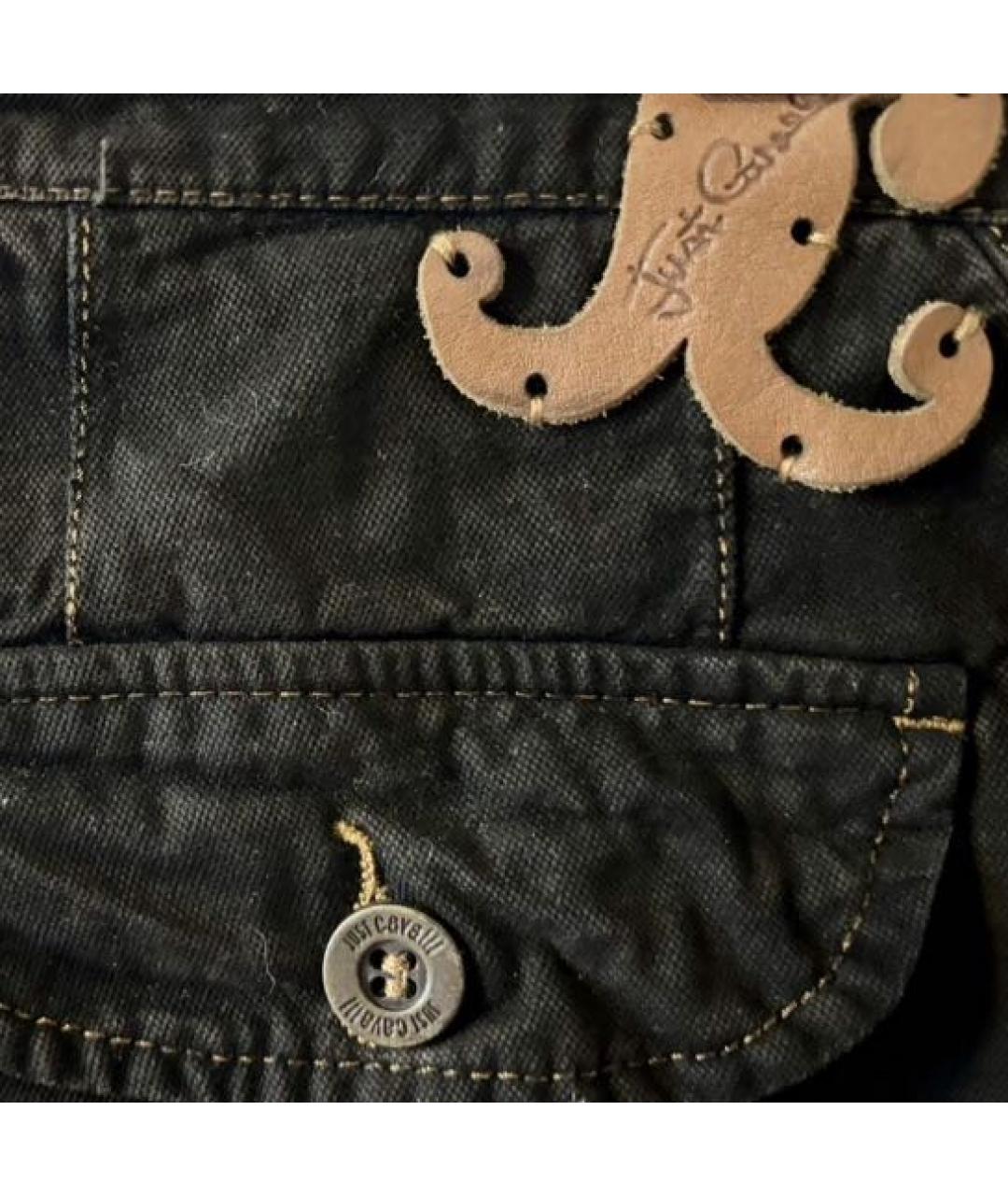 JUST CAVALLI Черные хлопковые повседневные брюки, фото 4