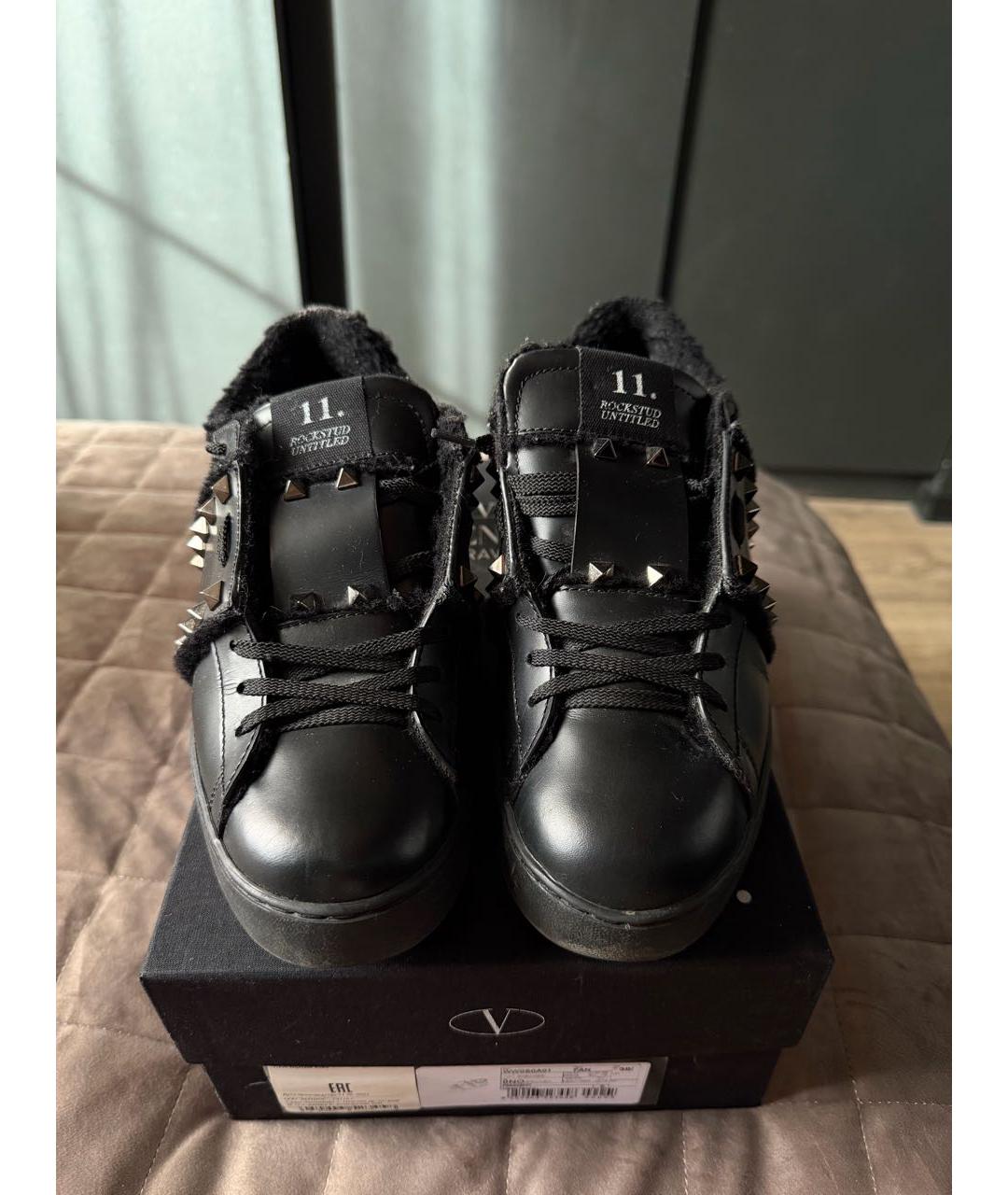 VALENTINO Черные кожаные кеды, фото 2