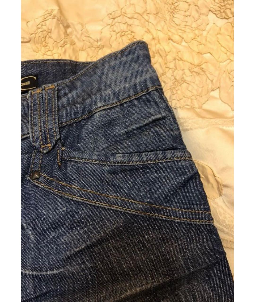 JUST CAVALLI Темно-синяя деним юбка миди, фото 5