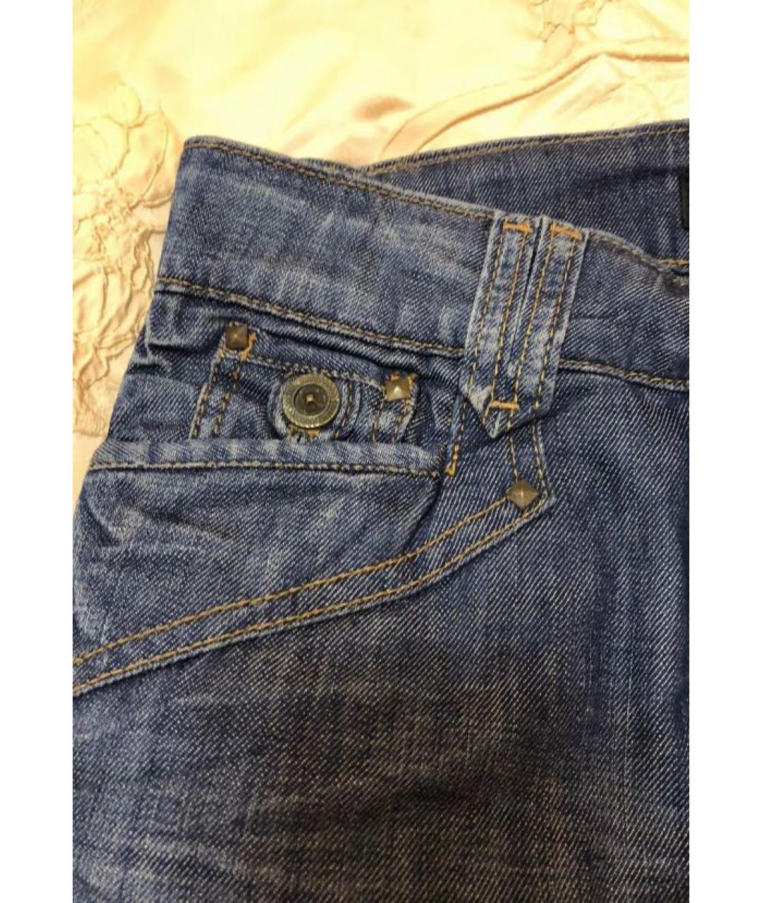 JUST CAVALLI Темно-синяя деним юбка миди, фото 3