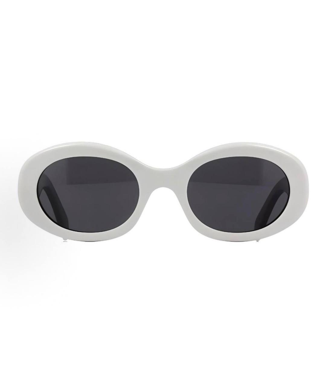 CELINE Белые пластиковые солнцезащитные очки, фото 3
