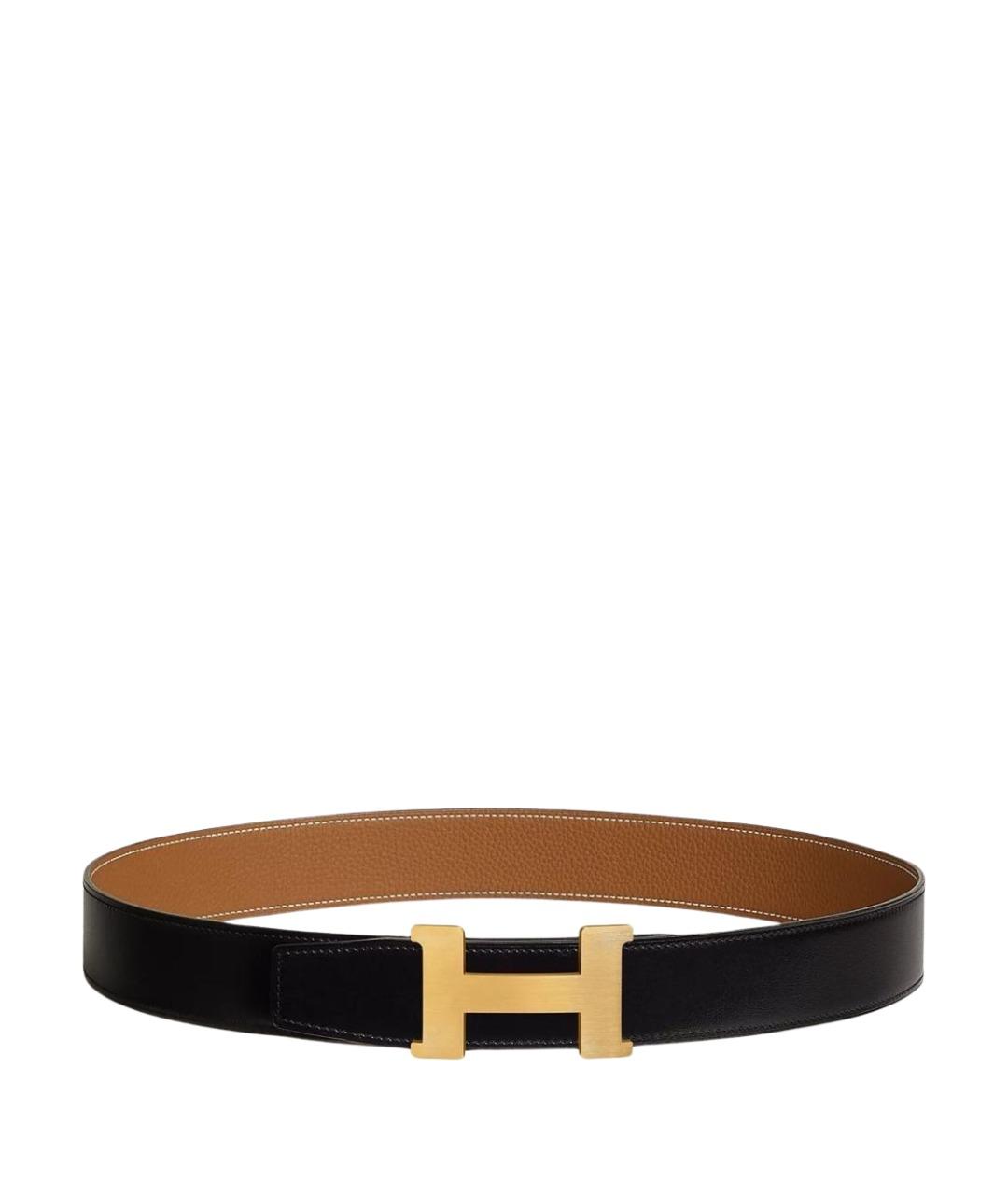 HERMES Черный кожаный ремень, фото 1