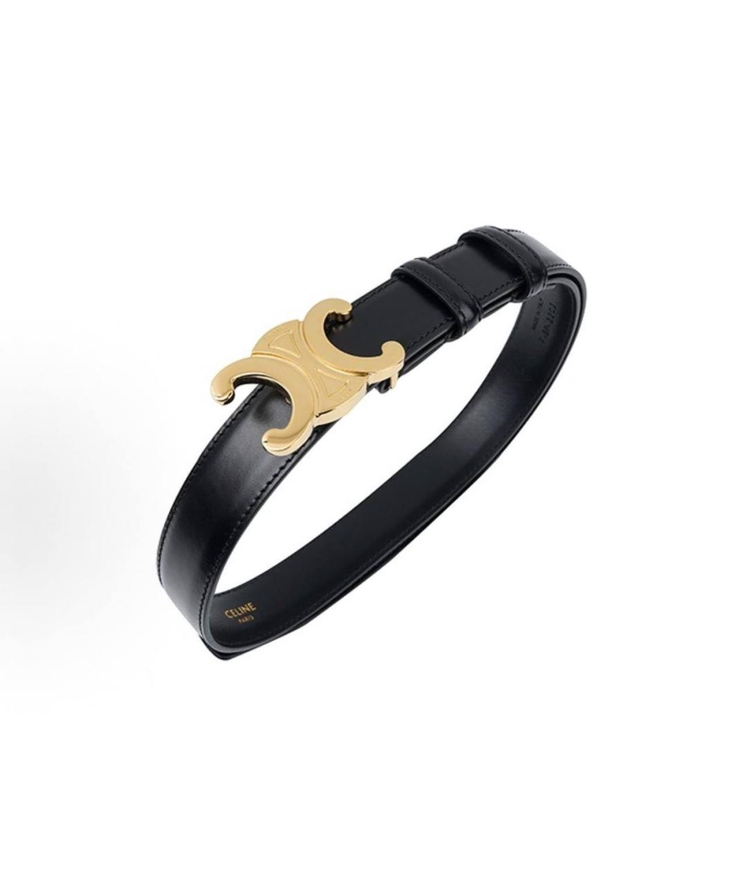 CELINE Черный кожаный ремень, фото 4
