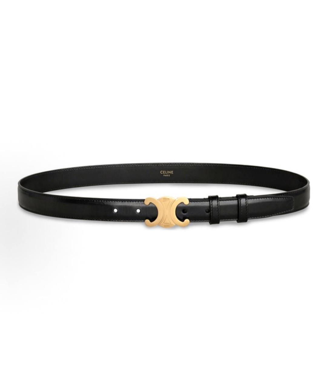 CELINE Черный кожаный ремень, фото 5