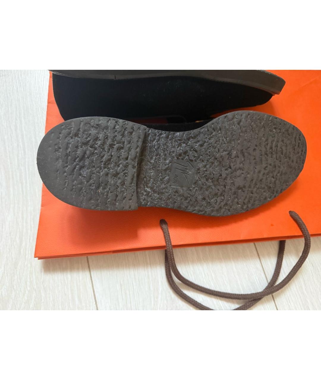 GIUSEPPE ZANOTTI DESIGN Черные бархатные лоферы, фото 7