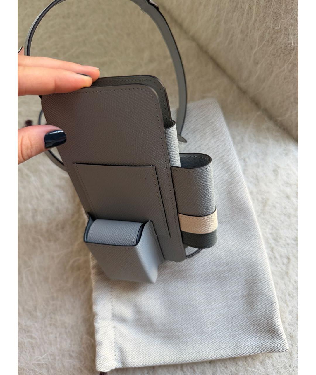 HERMES Голубая кожаная сумка через плечо, фото 2