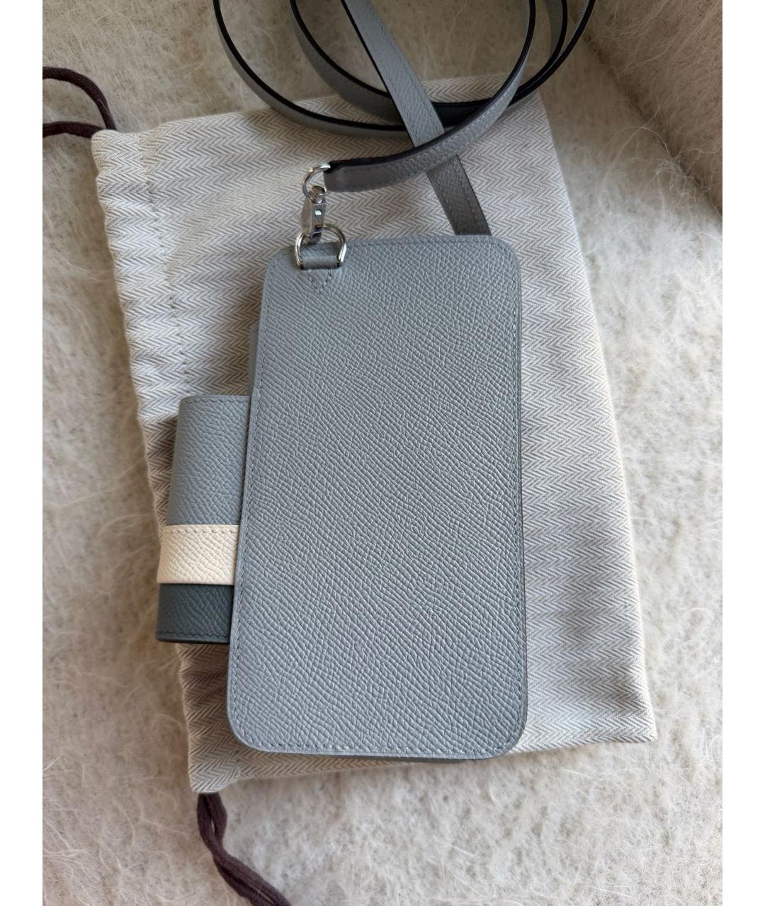 HERMES Голубая кожаная сумка через плечо, фото 3