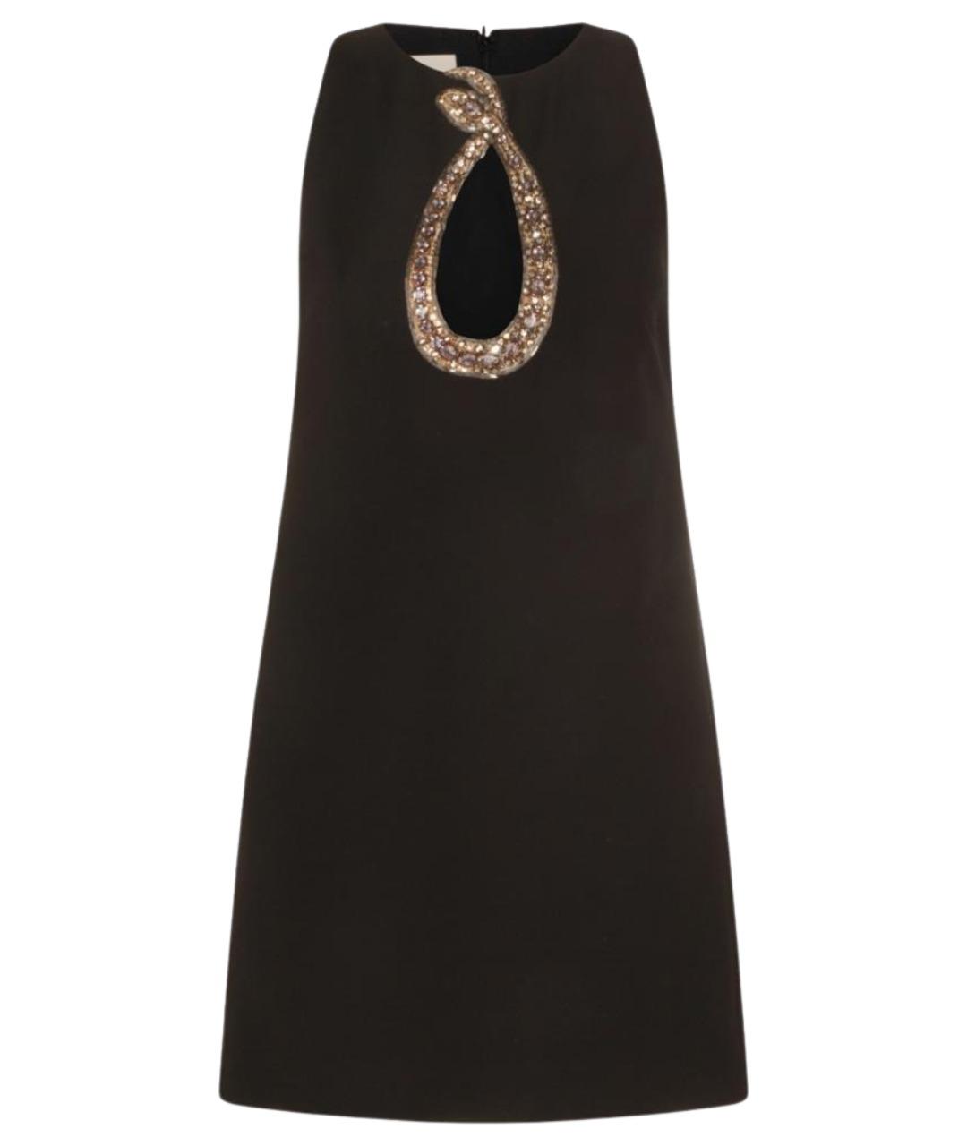 VALENTINO Черное шерстяное коктейльное платье, фото 1